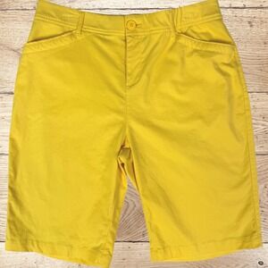 CHRISTOPHER & BANKS Bermuda Chino Women's Shorts Size 12P Yellow‎